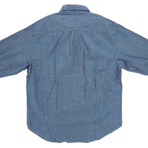 NWT BROOKS BROTHERS Chambray Shirt Traditional Fit 100% Cotton Indigo Blue LARGE - Picture 4 of 8